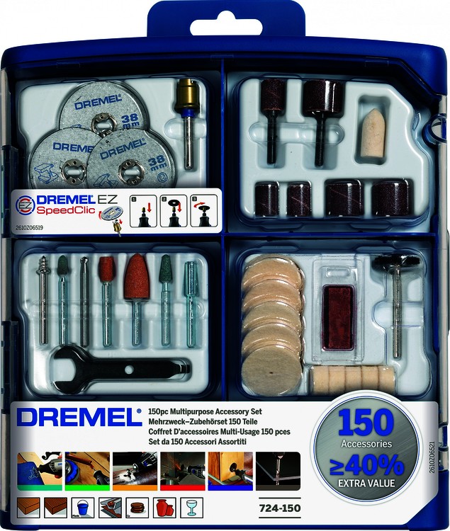 Набор многофункциональных насадок Dremel /  150 шт (724 .