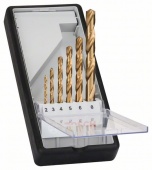Набор из 6 свёрл по металлу Robust Line HSS-TiN, 135° 2 3 4 5 6 8 mm, 135° 2607010530