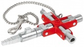 Универсальный ключ Книпекс/ Knipex KN 001106V01 90 мм квадрат, трехгранник, полумесяц, ключ с двумя бородками 00 11 06 V01) фото