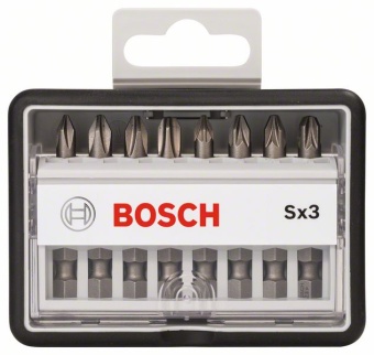 Набор бит BOSCH Extra Hard 8 шт Robust Line PH1/2/3+PZ1/2/3 49 мм 2607002558