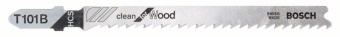 2608630557 Пильное полотно Bosch / БОШ CLEAN for Wood / пилка для лобзика по дереву чистый прямолинейный пропил (T 101 B) упаковка 3 шт 