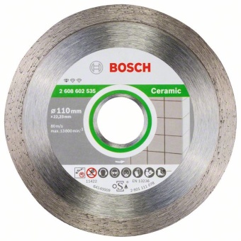 Алмазный отрезной круг Standard for Ceramic 110 x 22,23 x 1,6 x 7,5 mm 2608602535