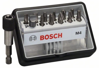 Набор Robust Line из 12+1 насадок-бит M Extra Hart PH1 PH2 PH3 PZ1 PZ2 PZ3 T15 T20 T25 S0,6x4,5 S0,8x5,5 S1,2x8,0 25 mm 2607002566