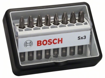 Набор бит BOSCH Extra Hard 8 шт Robust Line PH1/2/3+PZ1/2/3 49 мм 2607002558