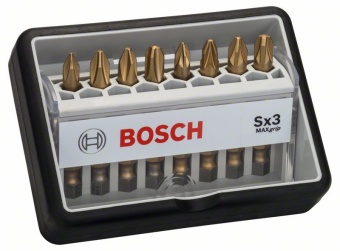 2607002572 Набор Robust Line из 8 насадок-бит Sx Max Grip PH1 PH2 PH3 PZ1 PZ2 PZ3 49 mm 2.607.002.572
