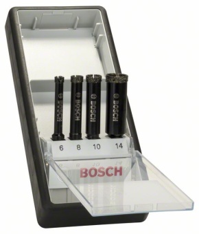 Набор из 4 алмазных свёрл Robust Line для мокрого сверления 6 8 10 14 mm 2607019880