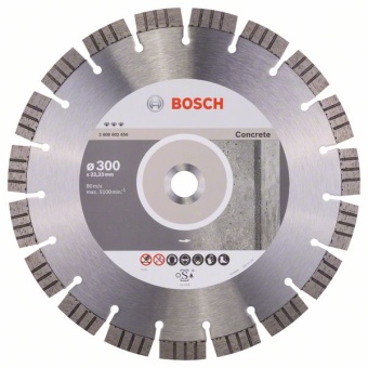 Алмазный отрезной круг Best for Concrete 300 x 22,23 x 2,8 x 15 mm 2608602656