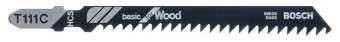 Полотно Bosch Basic for Wood / пилка для лобзика по дереву быстрый грубый пропил (T 111 С) упаковка 100 шт 2608637878