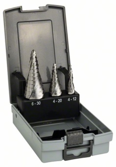 Набор из 3 ступенчатых сверл HSS 4-12 4-20 6-30 mm 2608587426