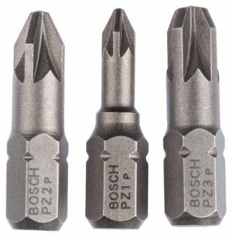 Набор из 3 насадок-бит Extra Hart (PZ) PZ1 PZ2 PZ3 25 mm 2607001753