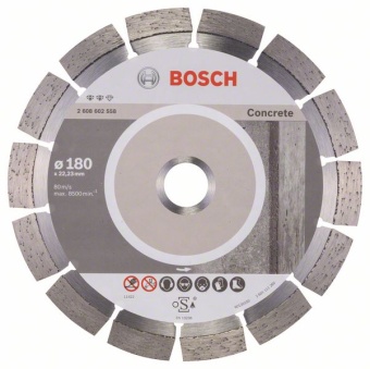 Алмазный отрезной круг Expert for Concrete 180 x 22,23 x 2,4 x 12 mm 2608602558