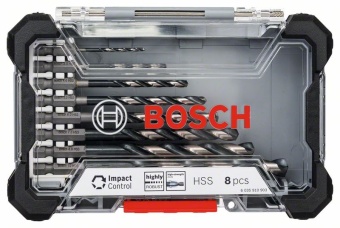 Набор спиральных сверл из быстрорежущей стали Impact Control, 8 шт. Bosch 2608577146 (2.608.577.146)