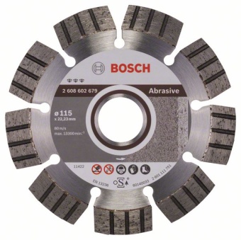 Алмазный отрезной круг Best for Abrasive 115 x 22,23 x 2,2 x 12 mm 2608602679