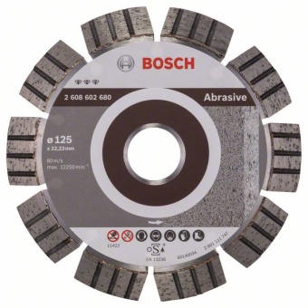 Алмазный отрезной круг Best for Abrasive 125 x 22,23 x 2,2 x 12 mm 2608602680