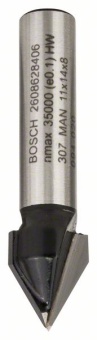 V-образная пазовая фреза 8 mm, D1 11 mm, L 14 mm, G 45 mm, 60° 2608628406