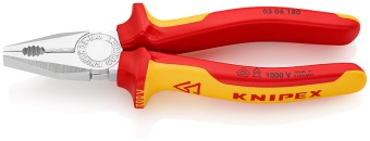 03 06 180 Немецкие плоскогубцы комбинированные хром 180 мм Knipex KN 0306180