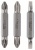 Набор из 3 двухсторонних насадок S 0,6x4,0, PH2, PZ2 S 0,6x4,0, PH2, PZ2 45 mm 2607001744