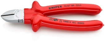Кусачки боковые хромированные 180 мм Knipex KN 7007180