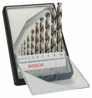 Набор из 10 свёрл по металлу Robust Line HSS-G, 135° 1 2 3 4 5 6 7 8 9 10 mm, 135° 2607010535