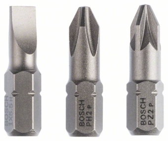 Набор из 3 насадок-бит Extra Hart (смешанный) S 1,0x5,5 PH2 PZ2 25 mm 2607001766