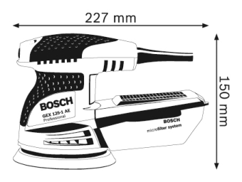 Эксцентриковая шлифовальная машинка в кейсе Bosch GEX 125-1 AE Professional 0601387501 (0.601.387.501) БОШ
