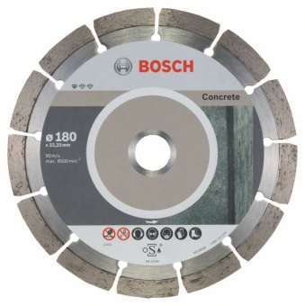 Алмазный отрезной круг Standard for Concrete 180 x 22,23 x 2 x 10 mm 2608603242