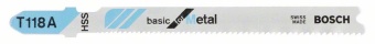 2608631013 Пильное полотно БОШ/Bosch Basic for Metal / пилка для лобзика по металлу прямолинейный пропил (T 118 A) упаковка 5 шт