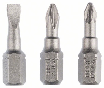 Набор из 3 насадок-бит Extra Hart (смешанный) S 0,6x4,5 PH1 PZ1 25 mm 2607001765