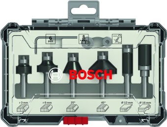 Набор кромочных фрез Bosch (Бош) 8мм, 6шт 2607017469 (2.607.017.469)