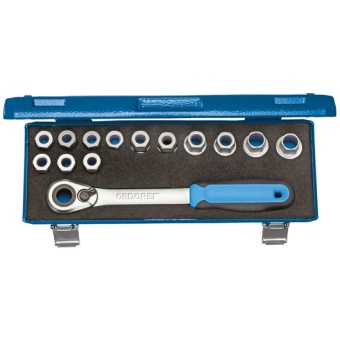 Набор сменных торцевых головок с ключом трещоткой 1/2" 10-24 мм (19 SKU-20) 2521563