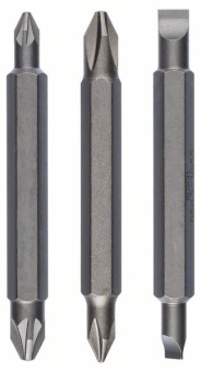 Набор из 3 двухсторонних насадок PH1, PZ1, S 0,6x4,5 PH2, PZ2, S 1,0x5,5 60 mm 2607001745