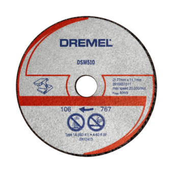 ОТРЕЗНОЙ ДИСК для пилы DREMEL® DSM20 3 шт ДЛЯ МЕТАЛЛА И ПЛАСТМАССЫ (DSM510) 2615S510JA купить с доставкой