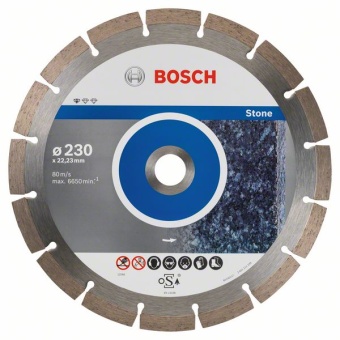 Алмазный отрезной круг Standard for Stone 230 x 22,23 x 2,3 x 10 mm 2608603238