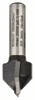 V-образная пазовая фреза 8 mm, D1 16 mm, L 16 mm, G 45 mm, 90° 2608628407